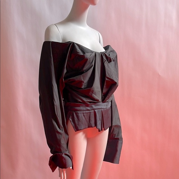 Vivienne Westwood Tops - Vivienne Westwood “Battue Corset” LONG SLEEVES AW17 NWT IT38/IT42 Black/Blue